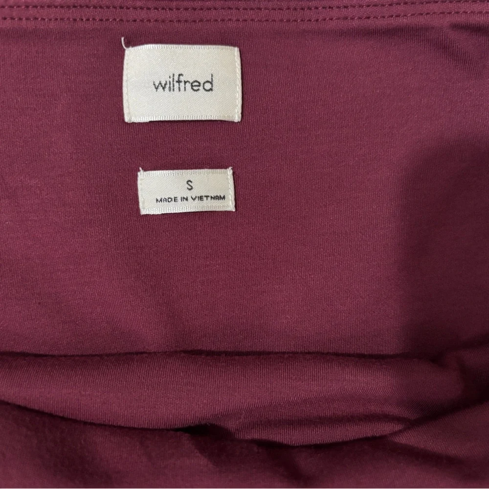 NWT Aritzia Wilfred Saturn Long sleeve Midi Jersey Dress Size S Burgundy - Picture 6 of 7